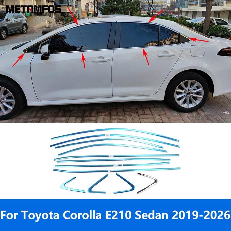 Для Toyota Corolla E210 Седан -2024 2025 2026 Верхняя+Нижняя Накладка на Рамку Подоконной Пластины Молдинг Наклейка Аксессуары Стайлинг Автомобиля