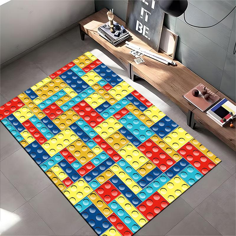 Colorful Building Block Pattern suitable as a non-slip mat for the living room or bedroom sofa