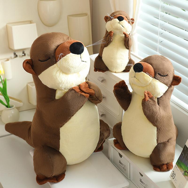 Simulation Blessing Otter Doll Cartoon Magnetic Palm Large Animal Plush Toy Pendant Simulation Sea Otter