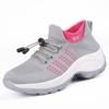 Mesh Breathable Platform Sport Shoes Woman Lace-up Knit Sock Shoes Patchwork Wedge Sneakers Women Tenis Feminino Chaussure Femme