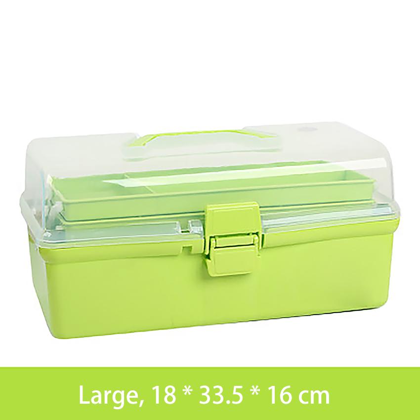 Трехслойный ящик для хранения лекарств, аптечка, пластиковый складной медицинский сундук-органайзер для макияжа, коробки для хранения канцелярских принадлежностей