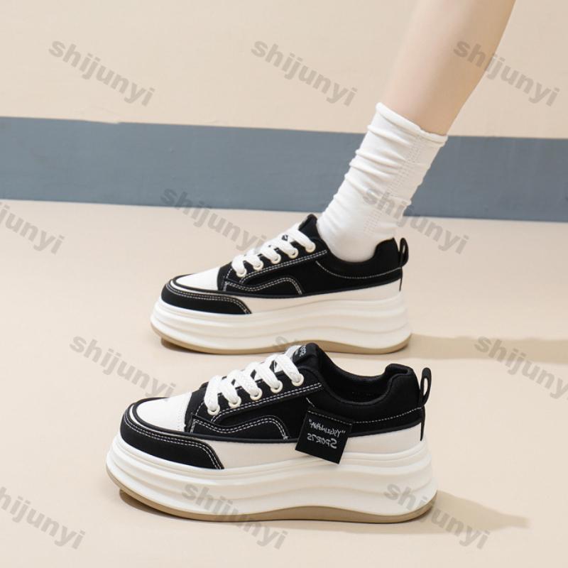 Women's Sneakers 2025 Spring Lace Up Platform Soft Sole Sports Shoes for Women Thick Sole Comfortable Non Slip Trainers