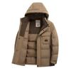 Зимняя новая повседневная куртка с капюшоном, мужская средняя и длинная утолщенная куртка-пуховик