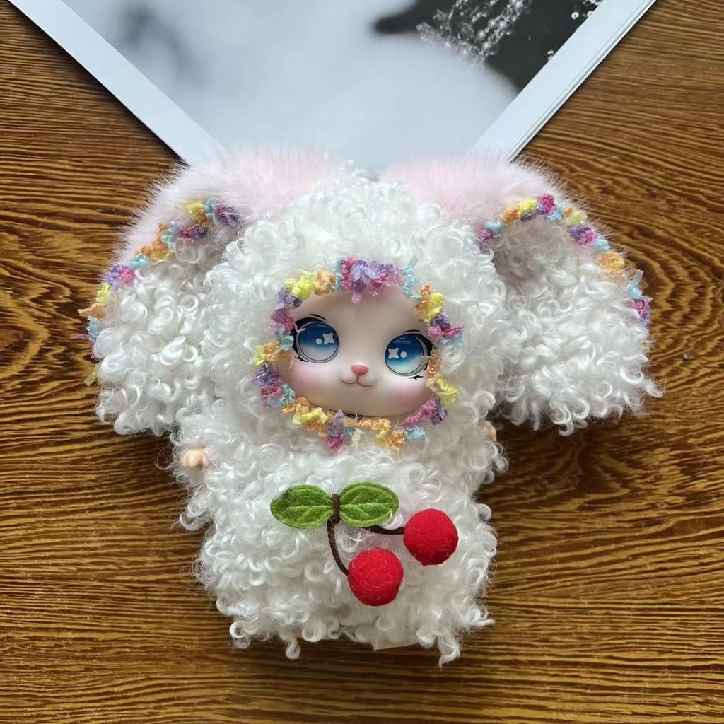 Handmade Curly Long-Eared Plush Doll Car Ornament Toy Gift
