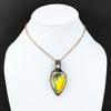 Yellow Dendrite Opal Copper Wire Pendant Copper Wire Wrapped Gemstone Jewelry Moonstone Pendant Handmade Pendant Copper Pendant Gift For Mom