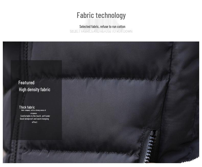 Мужская куртка-жилет на молнии со стойкой - Пуховый хлопок, Большой размер, 2019.