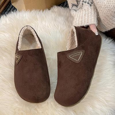 Вельветовые женские ботинки из коровьей кожи, новая осенне-зимняя верхняя одежда, универсальные, нескользящие, удобные, на одной педали, с хлопковым верхом