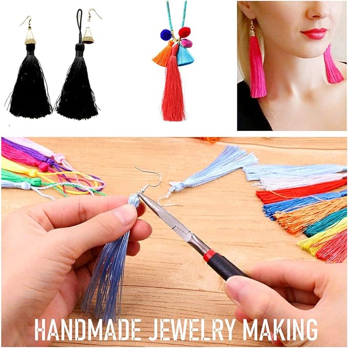 Длинная шелковая кисточка 8 см, 1 шт./1 пара, высокое качество, богемный стиль, 25 цветов для серег, поделки, закладки, ювелирные аксессуары ручной работы, материал