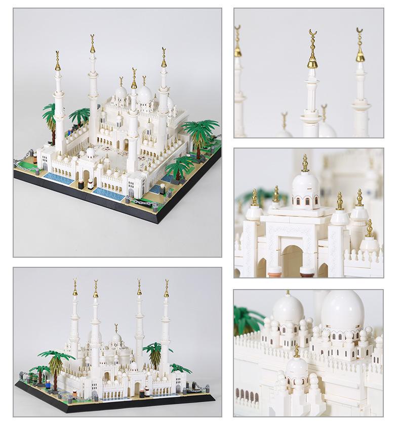 Non-Toxic 1463Pcs Sheikh Zayed Grand Mosque-Abu Dhabi Building Blocks Construction Architecture Construction Bricks Toy Gift For Adult Kid