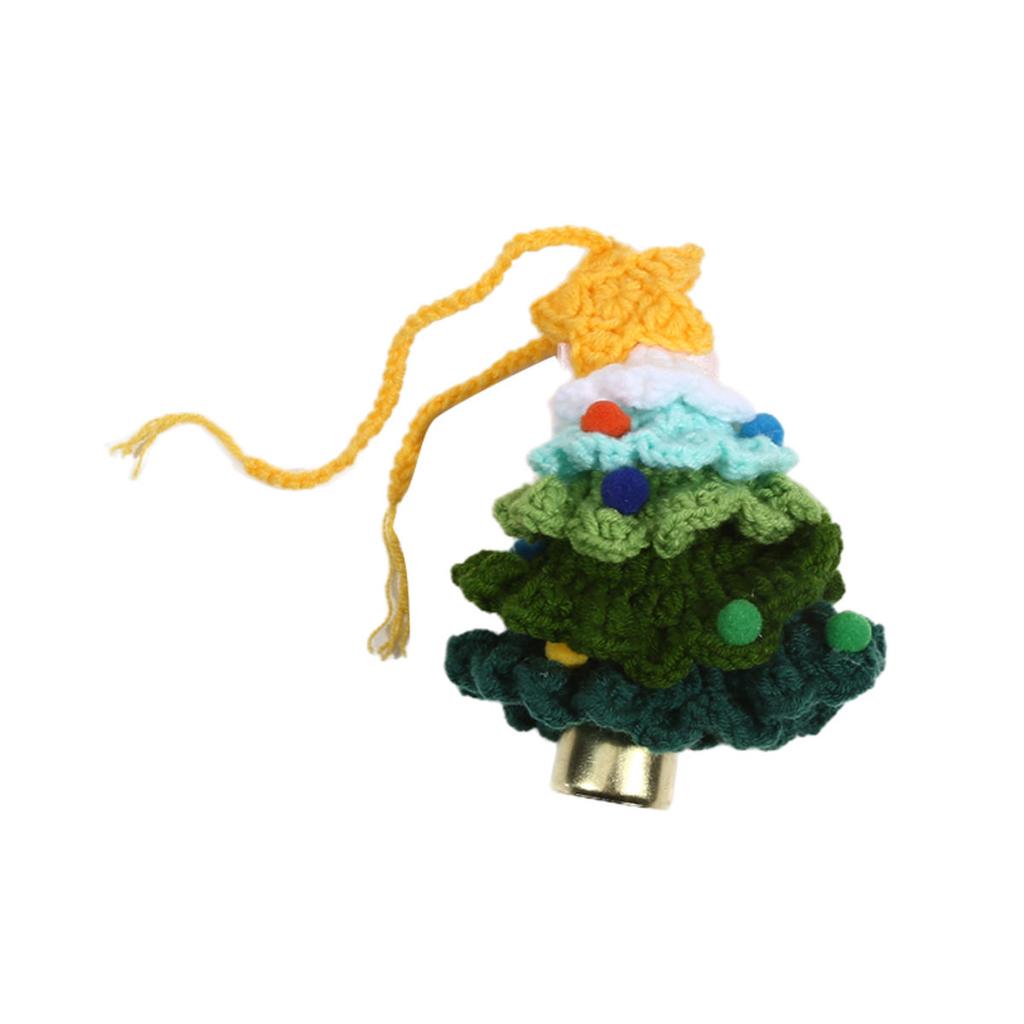Yarn Crochet Christmas Tree Bell Pendant for Christmas New Year Carnival Party Homeschool Bar KTV Car Decoration Gifts