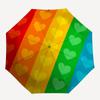 1pc Rainbow Hearts Automatic Open/close Umbrella, 8-Rib sturdy structure, Auto Folding/Opening, Portable Travel Umbrella for Women,264