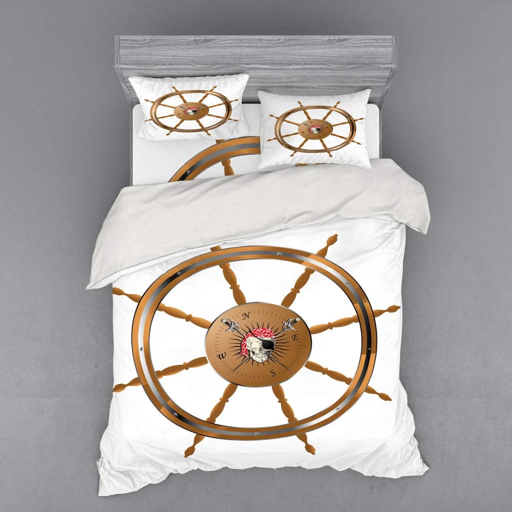 Пододеяльник с рулем для взрослых, размер Queen, легкий, для спальни, 2 наволочки, 1 пододеяльник, без одеяла