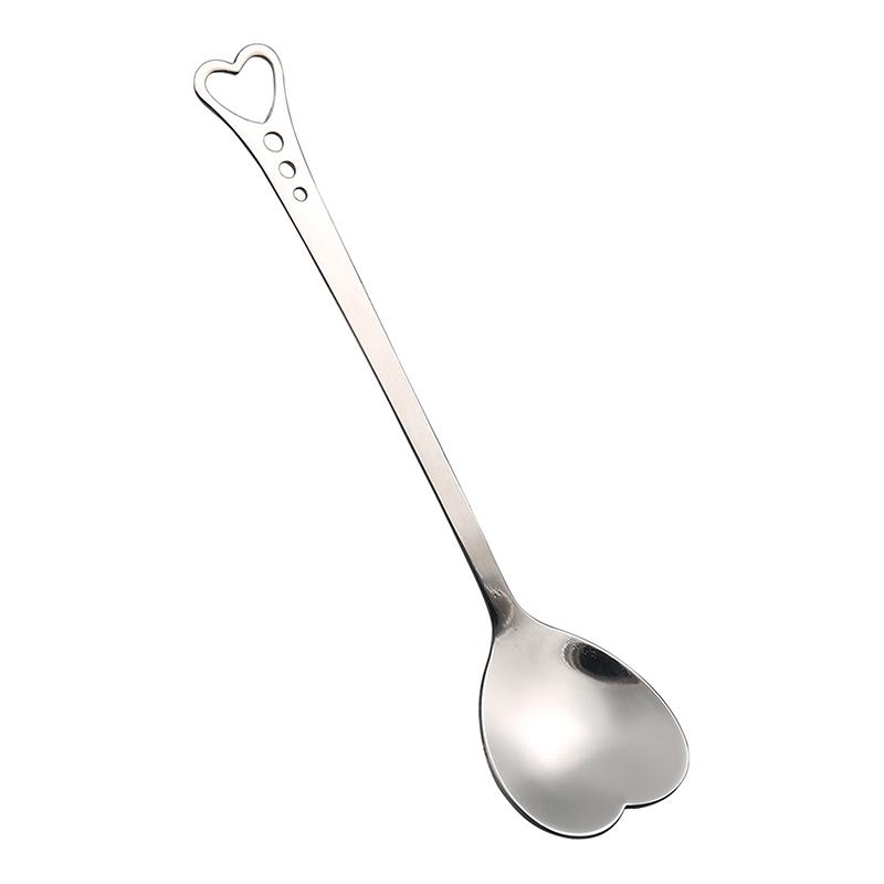 Кофейные ложки, креативная кофейная посуда на День святого Валентина, серебряные кухонные принадлежности в форме сердца, переносная посуда из нержавеющей стали
