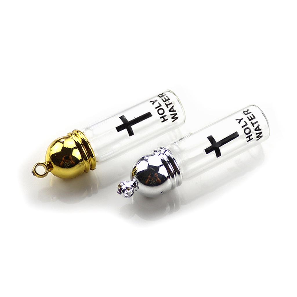 Элегантная бутылка для святой воды, стеклянный контейнер для святой воды с крышкой серебряного/золотого цвета для коллекционеров духовных ритуалов