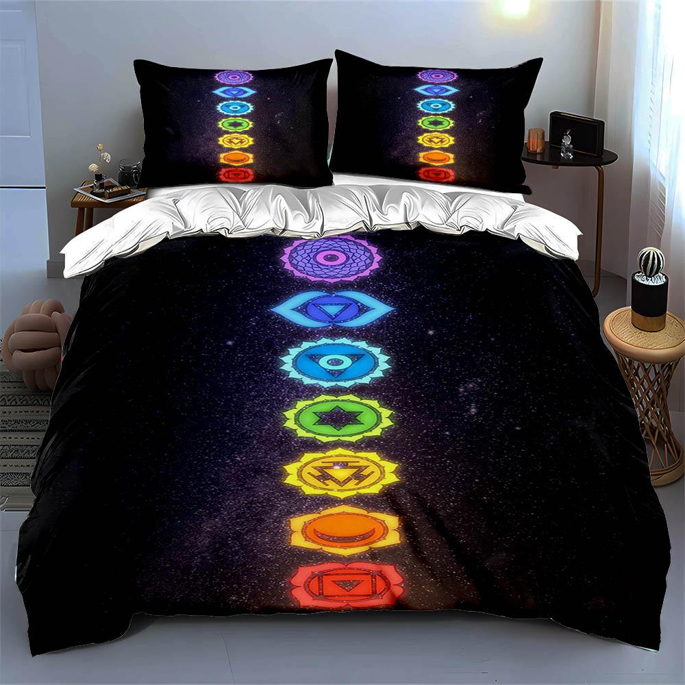 Chakra symbols alignment. Bedding Duvet cover sets Duvet covers Pillowcases gifts (1 * Duvet Cover 2 * Pillowcases, without duvet insert)