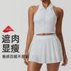 Womens Tennis Set Quick-Dry Stretch Tank Top Skort With Built-in Shorts Sportswear