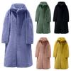 Fashion Casual Women's Sheep Shearing Stitching Coat Women's Mid-length Wool Coat