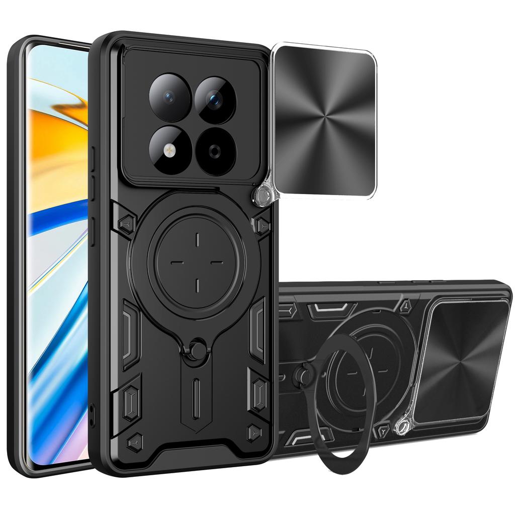 For Xiaomi Redmi Note 15 Pro 5G (Global) Case TPU + PC Phone Cover with Kickstand , Slide Lens Window