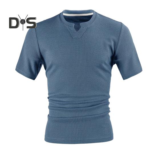 Мужская футболка с V-образным вырезом и коротким рукавом, однотонная, облегающая, мягкая, дышащая, летняя, повседневная одежда