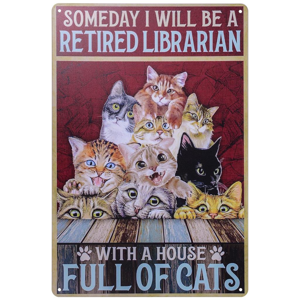 Tin Sign Cat Sign Tin Cat American Goods Vintage Style Wall Decoration 20cm X 30cm (Cat 8390)