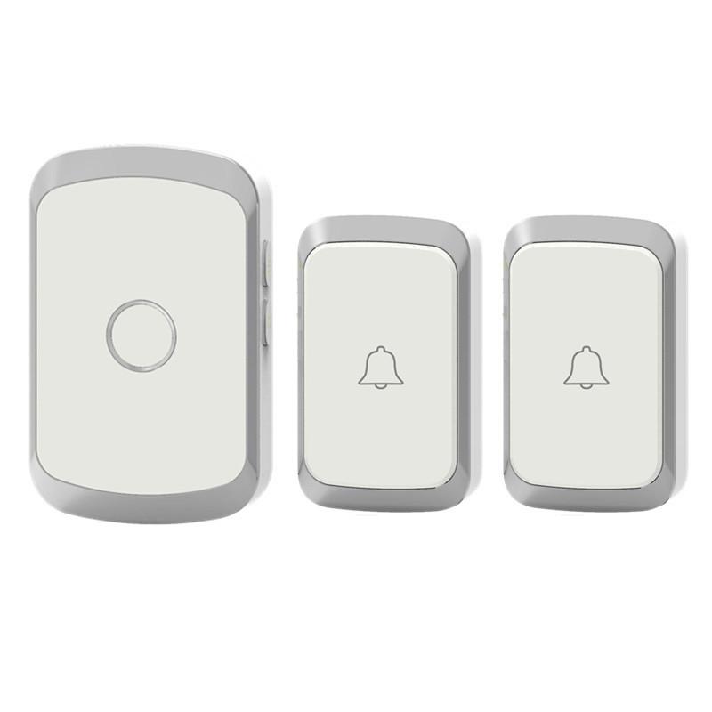 Wireless, Battery-Free Smart Doorbell: Long-Distance, Waterproof, 1 Transmitter & 2 Receivers for Home/Villa.