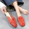 Женские вязаные тапочки на плоской подошве с принтом 2024 года, стильные летние повседневные босоножки с открытой пяткой, тапочки Mujer Zapatos, стильные и удобные