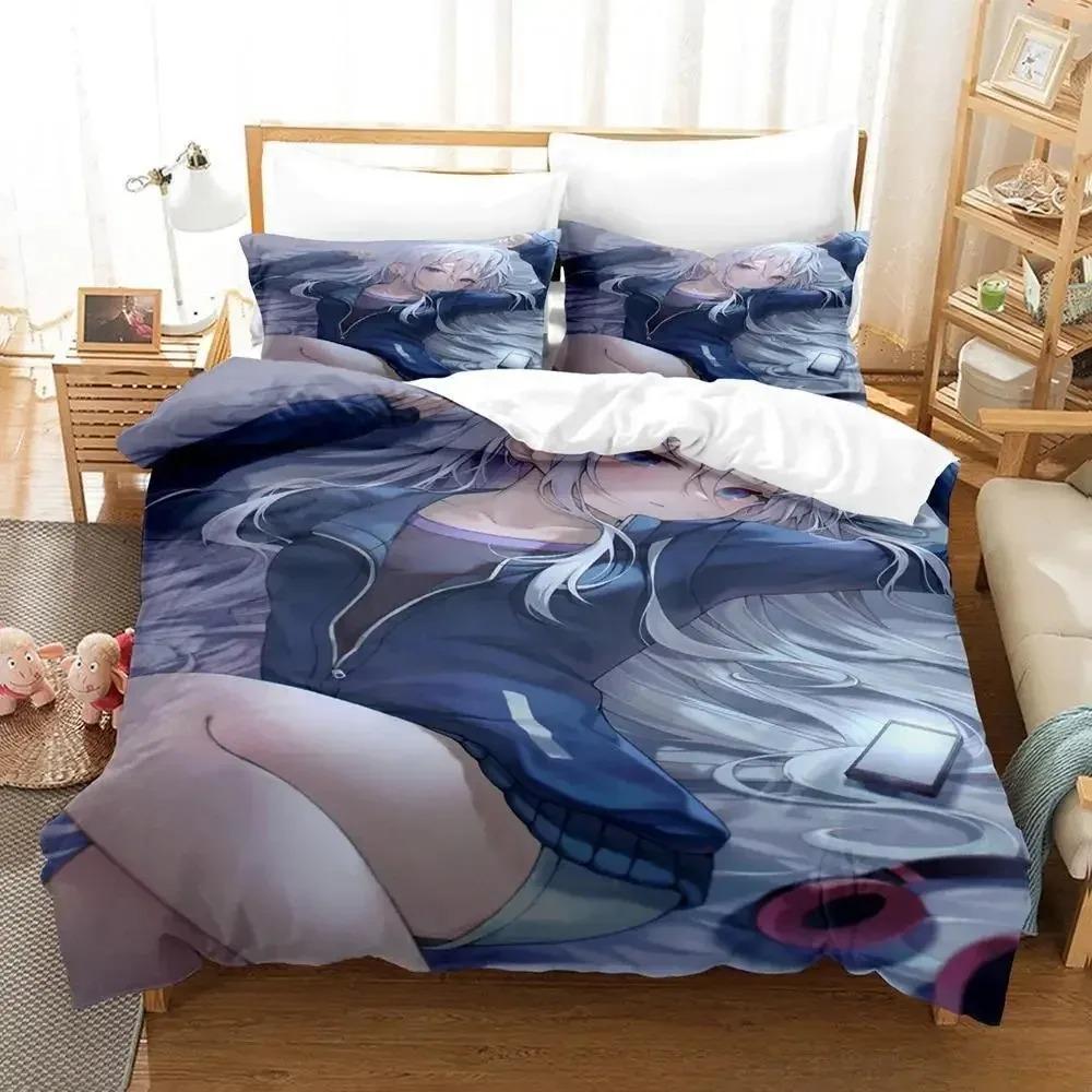 Yoisaki Kanade Bedding Set Cartoon Anime Three-Piece Set Adult Kid Bedroom Duvetcover Sets 3D Kawaii Girl Colcha De Verano Cama