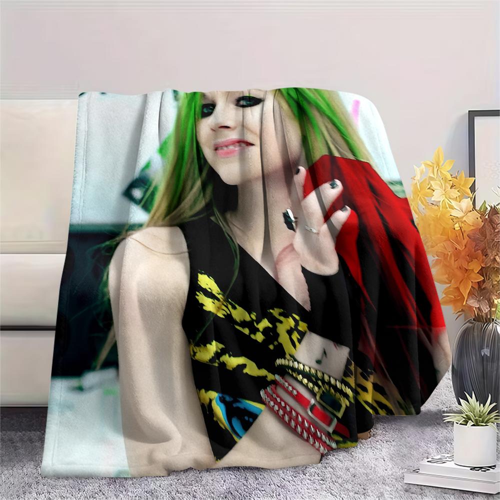 Avril Lavigne pattern Flannel Blanket, High quality Comfortable for All Seasons, Home Decor, Warmth and Comfort, Perfect for Gifts.