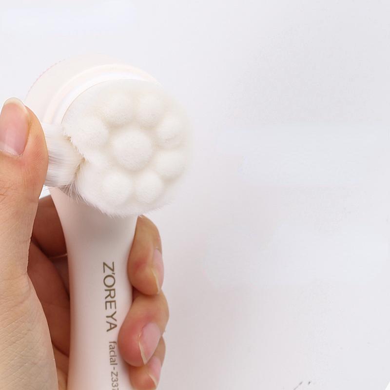 Double-sided Cleaning Pore Massage Facial Cleanser Manual Soft Hair Cleaning Brush Silicone Face Brush Facial Brush