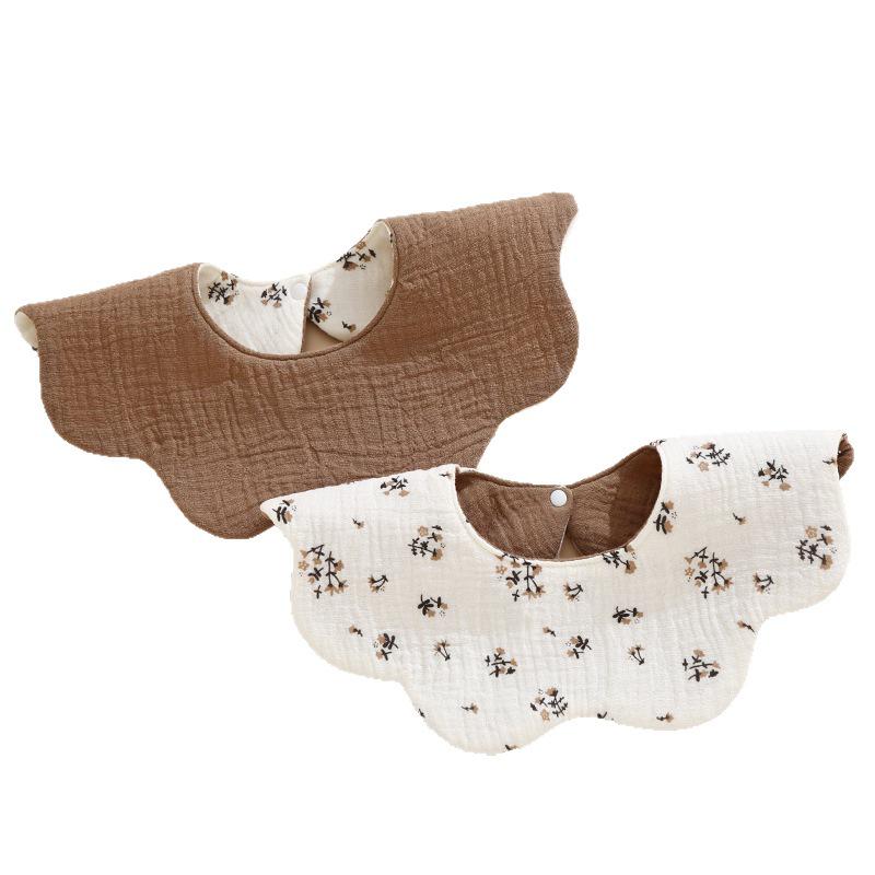 Двусторонний нагрудник для младенцев с вращением на 360°, Хлопковая марля, Всесезонный, Впитывающий, Качество класса А