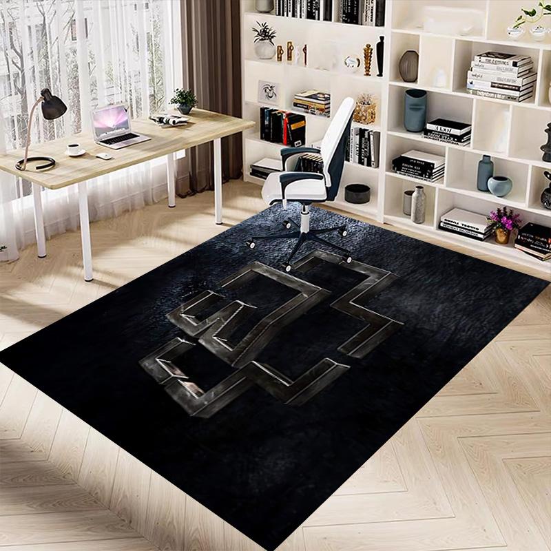1pc Metallic Abstract Symbol Carpet for Playroom Bedroom Living Room Sofa Home Decor,kids Game Area Rug Non-slip Floor Mat Y730164