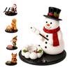 Christmas Party Supplies Candle Holder, Cute Santa Claus/Snowman/Elf Boy/Gingerbread Tealight Resin Winter Mantel Ornament Tabletop Candlestick Decor