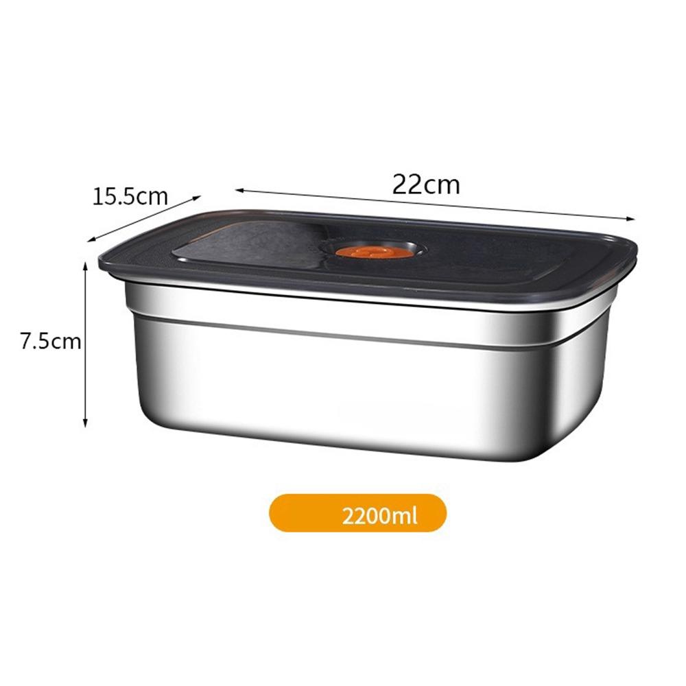 Stainless Steel Camping Lunch Box Sealed Microwave Suitable Leak-proof Large Capacity Refrigerator Freezer Storage Box