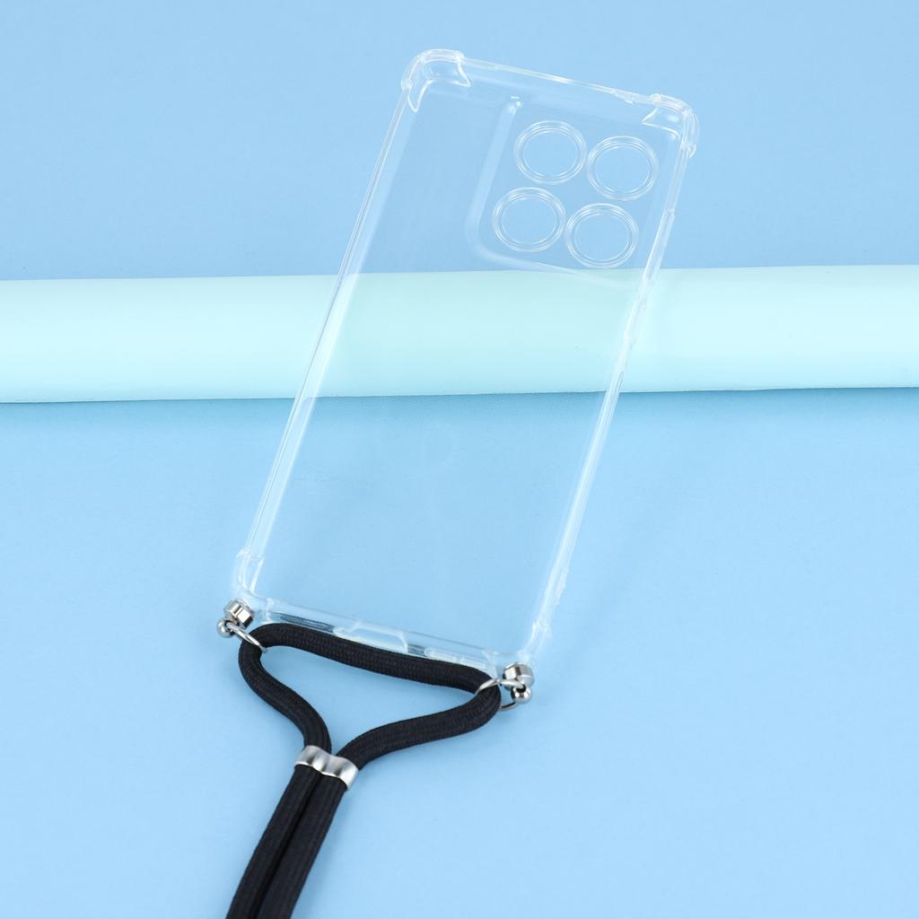 For Motorola Edge 60 5G Case Reinforced Corner TPU Clear Phone Cover with Lanyard