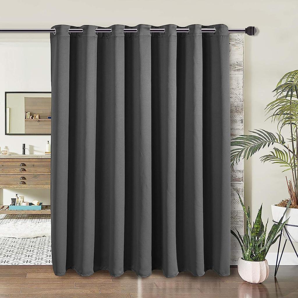 Pack Of 1 Room Divider BlackOut Curtain for Living Room, Noise Reduction Curtain with Anti-Rust Grommet Top Blackout Curtain
