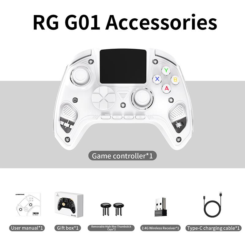 Anbernic RG G01 Gamepad Handle Wireless Game Controller With 2.5D IPS Hall Rocker For PC/Steam/Linux/Switch/Switch2/Android/IOS