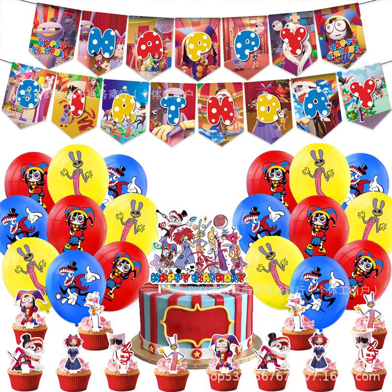 Amazing Digital Circus Birthday Party Decorations Digital Circus Theme Banner Balloons Colorful