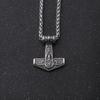 Jolnir Odin Thor's Hammer Necklace Pendant Norse Celtic Amulet Necklace for Men Women Viking Necklace