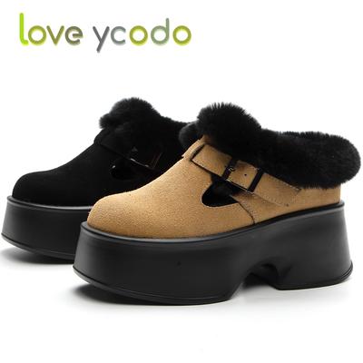 Женская осенне-зимняя теплая удобная повседневная обувь с плюшевой подошвой на толстой подошве