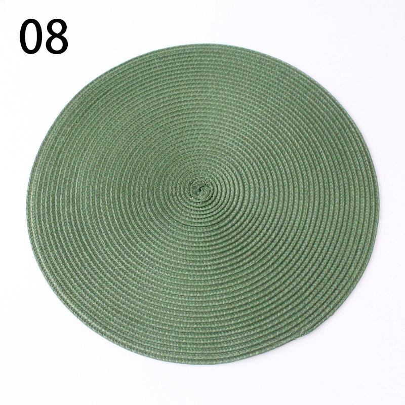 Round Placemats For Dining Table Coaster Heat-Resistant Placemats Stain Resistant Anti-Skid Washable Cotton Woven Tableware Mat