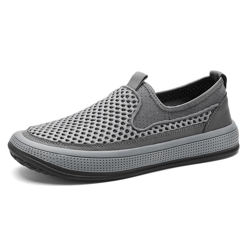 British Style Summer Breathable Men Casual Hollow Out Shoes Antiskid Thick Bottom Classic Loafers Flats Hot Sale Driving Shoes