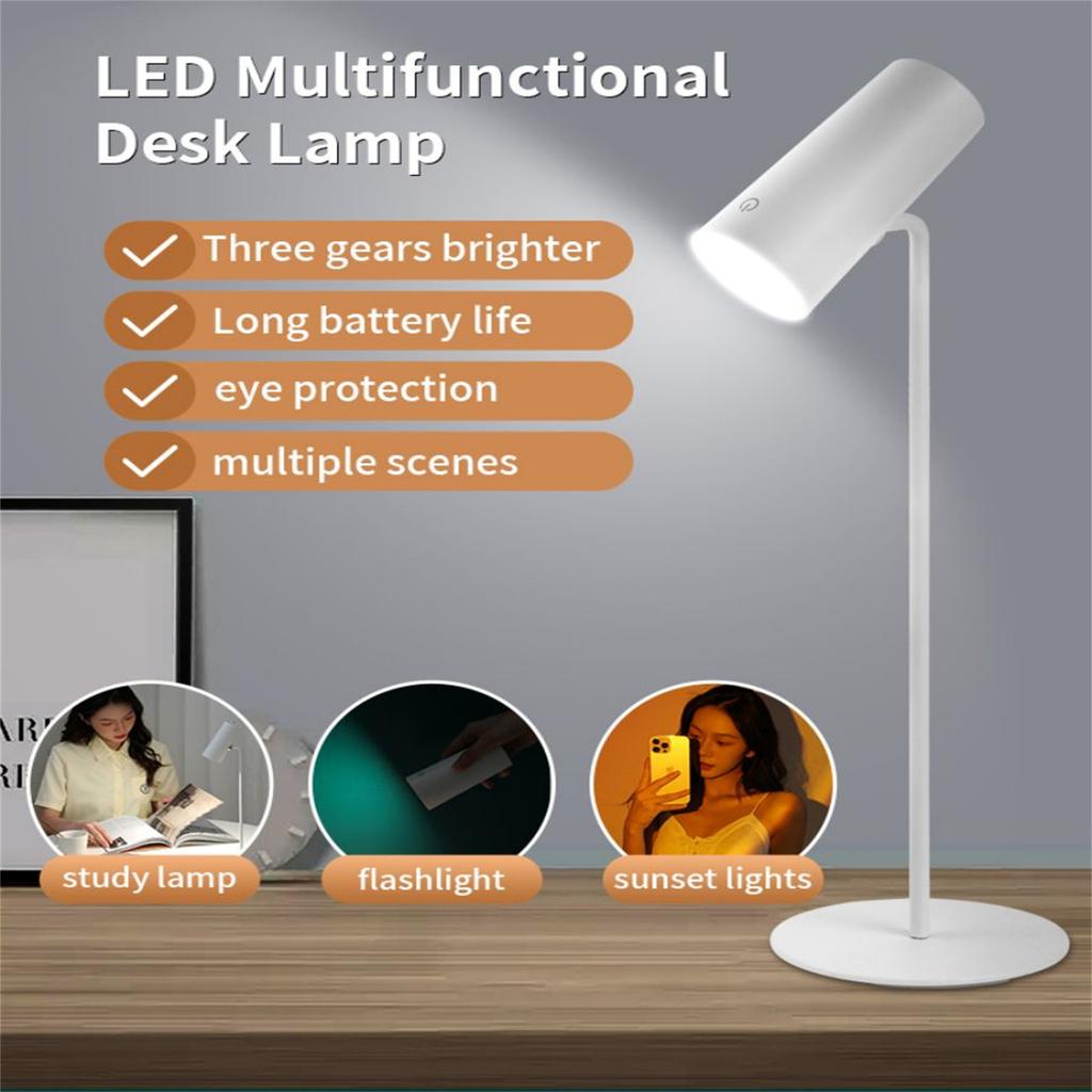 LED Cordless Desk Lamp USB Charging Dimmable Touch Control Table Lamps With Sunset Light For Bedroom Home Office