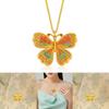 Exquisite Flower Silk Enamel Butterfly Jewelry Set With Necklace And Adjustable Ring