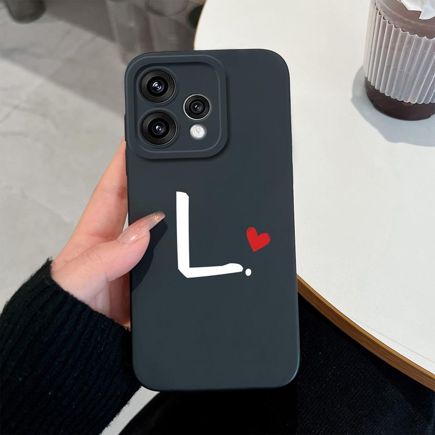 Милый Чехол для Телефона с Узором из Красных Сердечек и Букв для Oppo Reno 15 14 13 12 11 Pro 15F 14F 13F 12F 11F 5G Ударопрочный Силиконовый Чехол-Защита для Объектива Камеры