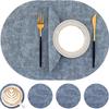 Nordic Ins Simple PU Leather Round Cloth Pattern Western Dining Mat Cloth Pattern Leather Dining Mat Double-sided Waterproof Oil Thermal Insulation
