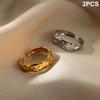 2 шт. персонализированные нерегулярные штабелируемые кольца для женщин и девочек универсальные регулируемые открывающиеся кольца ювелирные аксессуары подарки