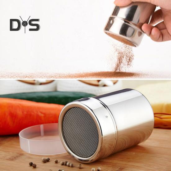 Сито для специй из нержавеющей стали с крышкой, вращающаяся крышка с мелкой сеткой, банка для приправ для перца, кофейного порошка, специй для барбекю, пищевая соль, сахарница