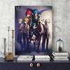 Solid Wood Frame Genshin Impact Anime Poster Print Canvas Painting Retro Nordic Wall Art Room Decoration Picture Bedroom Home Decoration