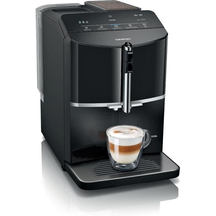 Siemens machine à café tout automatique eq300 ceramdrive milkperfect noir piano tf301e19