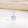 Аквамарин овальный драгоценный камень ожерелье женская мода ниша темперамент высококачественный капля воды кулон ожерелье женщины